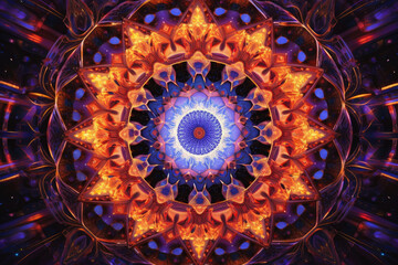 convergence of intricate mandala patterns, radiating from a central point, symbolizing harmony and unity