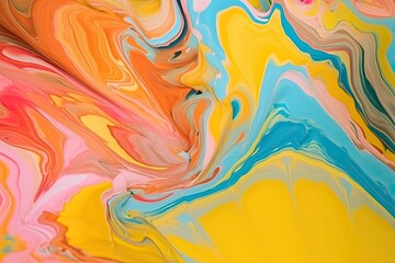 Fototapeta premium Abstract art background texture, liquid texture with fluid art material, coloured wavy design, modern waves wallpaper illustration - Generative ai
