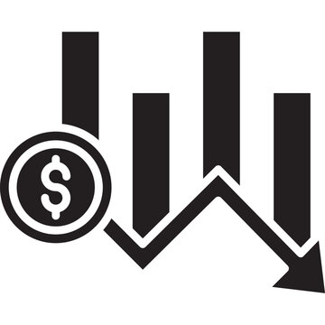 Money rate decrease icon