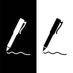 black and white pen icon