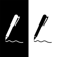 black and white pen icon