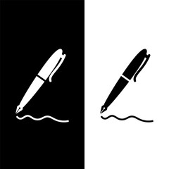 black and white pen icon