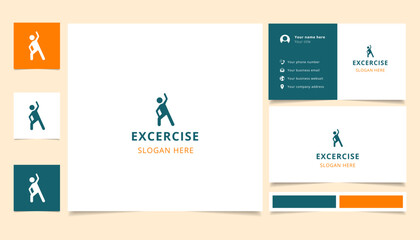 Obraz na płótnie Canvas Exercise logo design with editable slogan. Branding book and business card template.