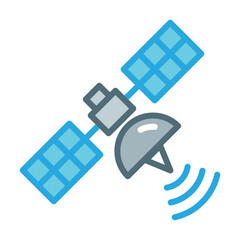 satellite sign symbol vector glyph color icon
