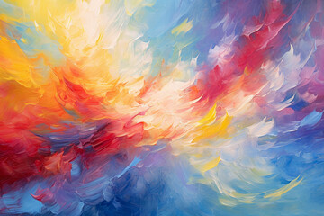 whirlwind of vibrant colors in a chaotic and dynamic abstract storm, capturing the essence of raw energy