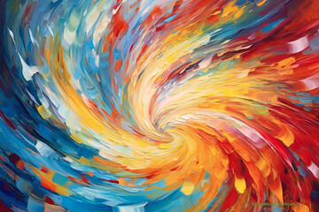 whirlwind of abstract colors swirling and colliding, forming a captivating vortex of creativity and imagination
