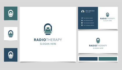 Radiotherapy logo design with editable slogan. Branding book and business card template.