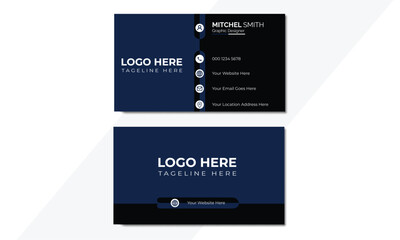 Obraz premium Creative and modern business card template. Modern and simple business card design with Blue and black color