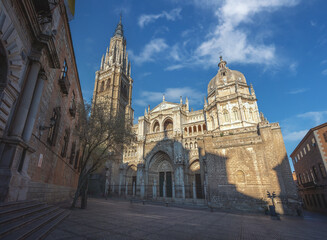 Toledo Cathedral at Plaza del Ayuntamiento Square - Toledo, Spain