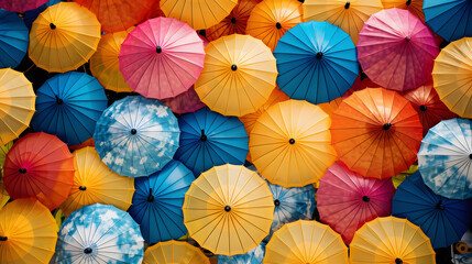 colorful umbrellas summer background
