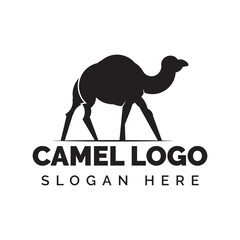Camel animal logo design vector template