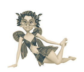 fay girl is on the flor doing a pin up pose