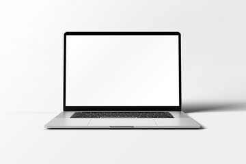 Laptop Mockup Front View Template Notebook Screen Realistic Isolated on White Background
