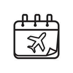 Airplane flight date. flight icon