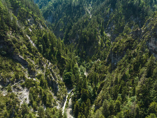 Aerial View of the Kundler Klamm Gorge in the Region of Tyrol, Austria