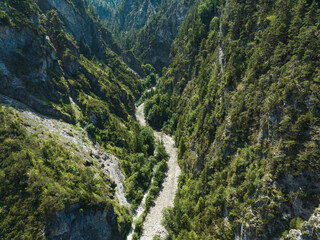 Aerial View of the Kundler Klamm Gorge in the Region of Tyrol, Austria