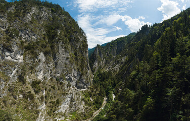 Aerial View of the Kundler Klamm Gorge in the Region of Tyrol, Austria