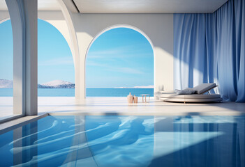 resort with swimming pool overlooks the ocean