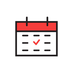 Flat calendar Icon. Calendar on the wall. illustration.