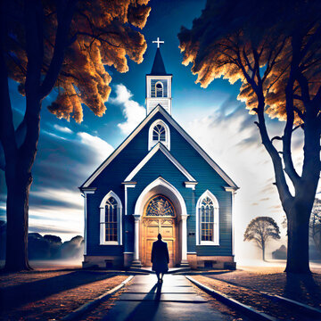 Generative AI image of  going back to church.