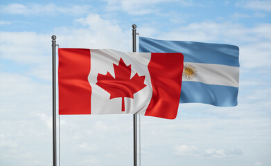 Fototapeta na wymiar Argentina and Canada flag