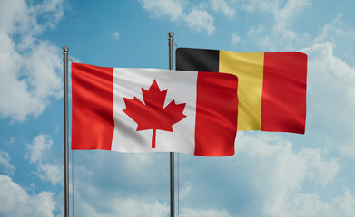 Belgium and Canada flag