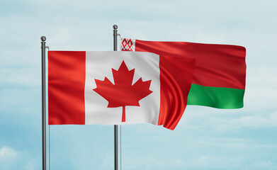 Belarus and Canada flag