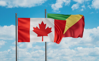 Fototapeta na wymiar Congo and Canada flag