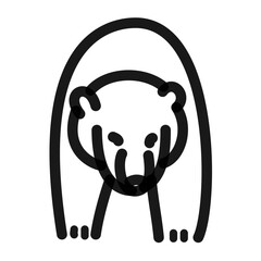 standing bear front view doodle