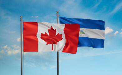Fototapeta na wymiar Nicaragua and Canada flag