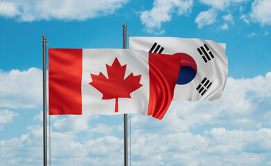 South Korea and Canada flag