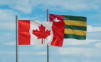 Togo and Canada flag