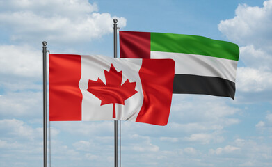 Fototapeta na wymiar UAE and Canada flag