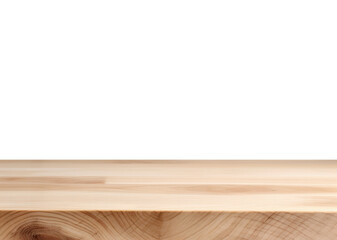 Fototapeta premium Wooden table top isolated on white background. For product display. High quality photo