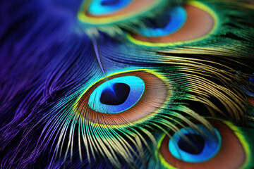 Peacock feather close up