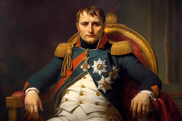 Napoleon Bonaparte French Emperor Portrait. Famous person. - obrazy, fototapety, plakaty
