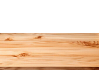 Wooden table top light brown isolated on white background. For product display. High quality photo