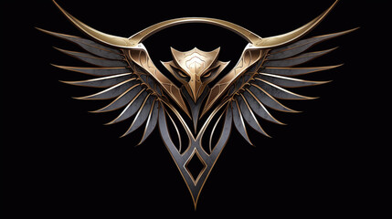 Mystic Hawk logo design isolated in black background