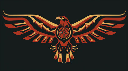 Mystic Hawk logo design isolated in black background