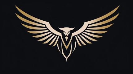 Mystic Hawk logo design isolated in black background