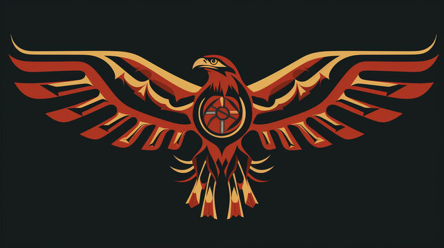 Mystic Hawk logo design isolated in black background