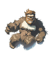 watercolor bigfoot vector illustration t-shirt print.

