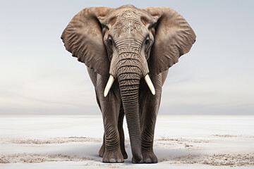 Fototapeta na wymiar african elephant in desert. Generative Ai