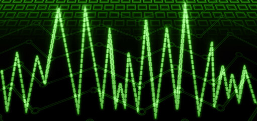 Financial increase chart, management, control, abstract background with uptrend line and chart on dark blue background stock market chart statistics dark green effect