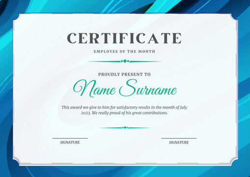 Elegant certificate design for achievement and appreciation With Abstract Background