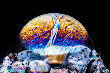 abstract background with space and soap bubble