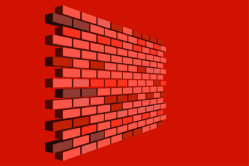 red brick wall 3D