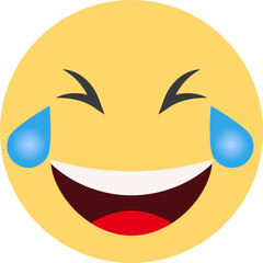 Happy, Laughing Social Media Love Emoji Icon with a Tear