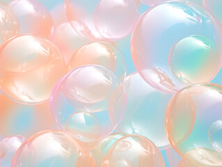 Soap bubbles texture background image, rainbow colors, images for background, abstract wallpaper, AI Generation