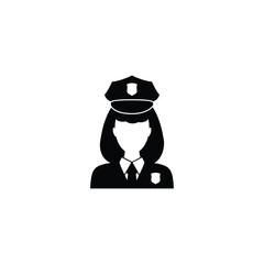  policewoman  vector icon cop sign 